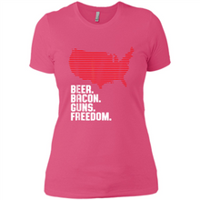 Load image into Gallery viewer, 4th of July Shirt Beer Bacon Guns Freedom