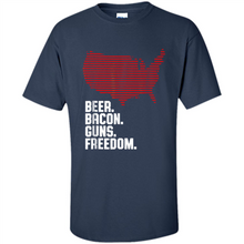 Load image into Gallery viewer, 4th of July Shirt Beer Bacon Guns Freedom