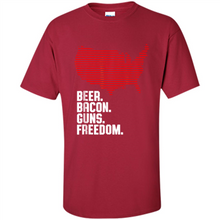 Load image into Gallery viewer, 4th of July Shirt Beer Bacon Guns Freedom