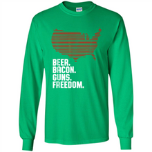 Load image into Gallery viewer, 4th of July Shirt Beer Bacon Guns Freedom