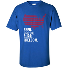 Load image into Gallery viewer, 4th of July Shirt Beer Bacon Guns Freedom