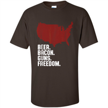 Load image into Gallery viewer, 4th of July Shirt Beer Bacon Guns Freedom