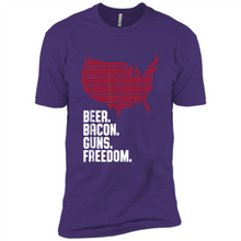 Load image into Gallery viewer, 4th of July Shirt Beer Bacon Guns Freedom
