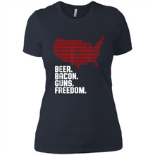 Load image into Gallery viewer, 4th of July Shirt Beer Bacon Guns Freedom