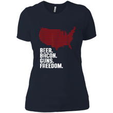 Load image into Gallery viewer, 4th of July Shirt Beer Bacon Guns Freedom