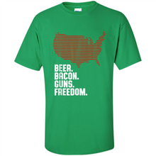 Load image into Gallery viewer, 4th of July Shirt Beer Bacon Guns Freedom