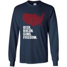 Load image into Gallery viewer, 4th of July Shirt Beer Bacon Guns Freedom