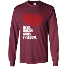 Load image into Gallery viewer, 4th of July Shirt Beer Bacon Guns Freedom